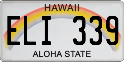 HI license plate ELI339