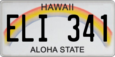 HI license plate ELI341