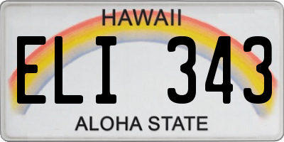 HI license plate ELI343