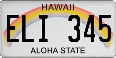 HI license plate ELI345