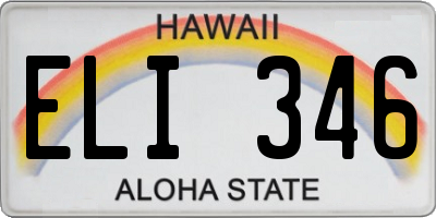 HI license plate ELI346