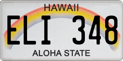 HI license plate ELI348