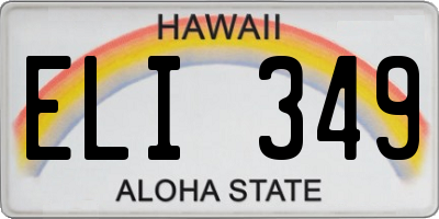 HI license plate ELI349
