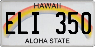 HI license plate ELI350