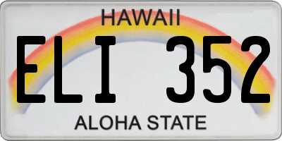 HI license plate ELI352