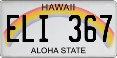 HI license plate ELI367