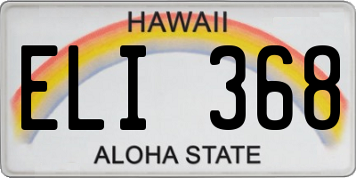 HI license plate ELI368