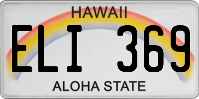 HI license plate ELI369