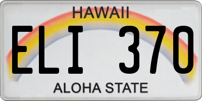 HI license plate ELI370