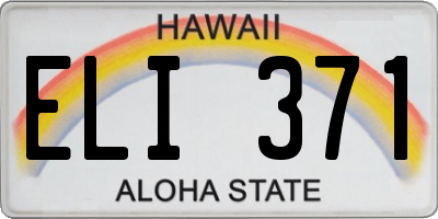 HI license plate ELI371