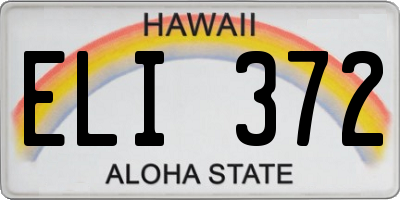 HI license plate ELI372
