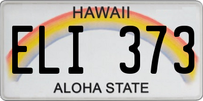 HI license plate ELI373