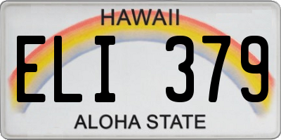 HI license plate ELI379