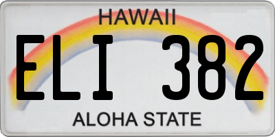 HI license plate ELI382