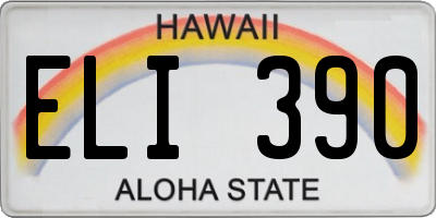 HI license plate ELI390