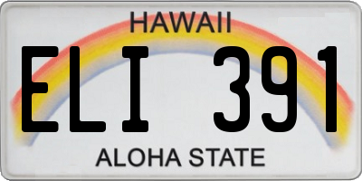 HI license plate ELI391
