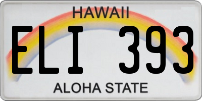 HI license plate ELI393