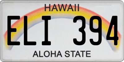 HI license plate ELI394