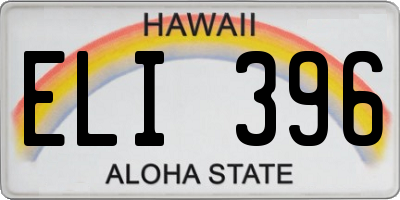 HI license plate ELI396