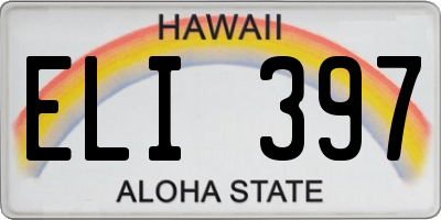 HI license plate ELI397