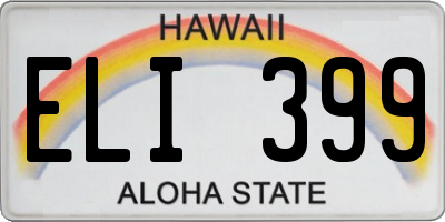 HI license plate ELI399