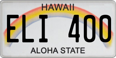 HI license plate ELI400