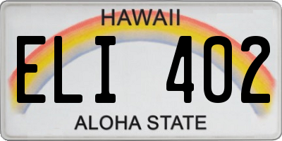 HI license plate ELI402