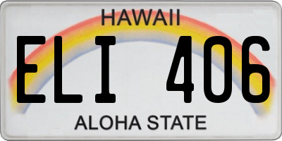 HI license plate ELI406