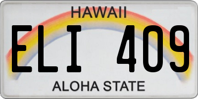 HI license plate ELI409