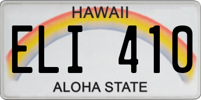 HI license plate ELI410