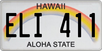 HI license plate ELI411