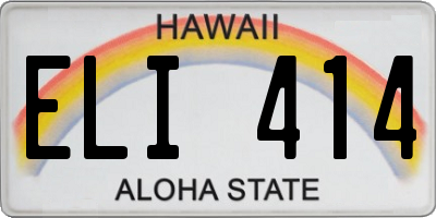 HI license plate ELI414