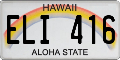 HI license plate ELI416