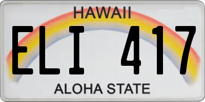 HI license plate ELI417