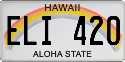 HI license plate ELI420