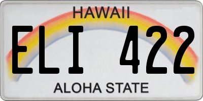 HI license plate ELI422