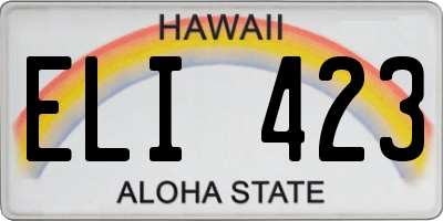 HI license plate ELI423