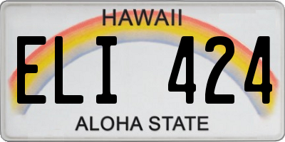 HI license plate ELI424