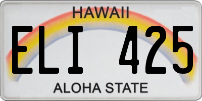 HI license plate ELI425