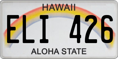 HI license plate ELI426