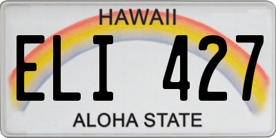 HI license plate ELI427