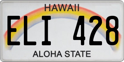 HI license plate ELI428