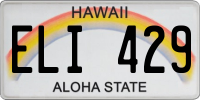 HI license plate ELI429