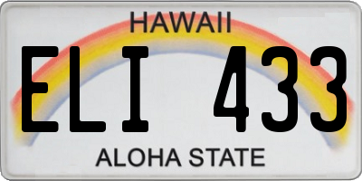 HI license plate ELI433