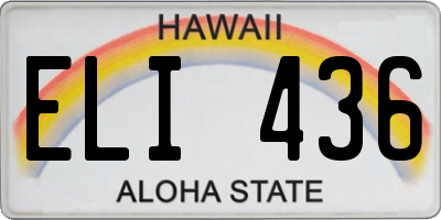 HI license plate ELI436