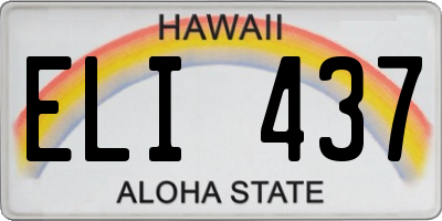 HI license plate ELI437