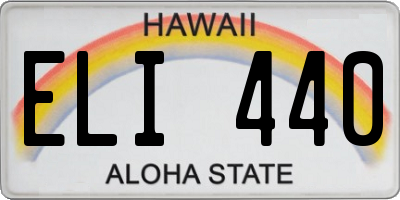 HI license plate ELI440