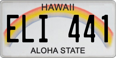 HI license plate ELI441
