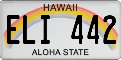HI license plate ELI442