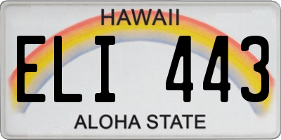 HI license plate ELI443
